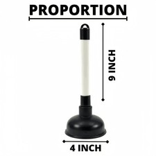 4'' Toilet Plunger Sink Drain Unblocker Heavy Duty Rubber for Bathroom Kitchen