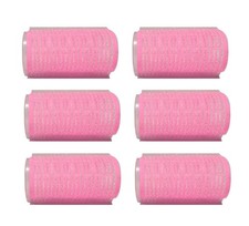 6-Pack Self-Grip Hair Rollers, 30mm-32mm 1"-1.2" 6 Count Pack of 1 , Pink