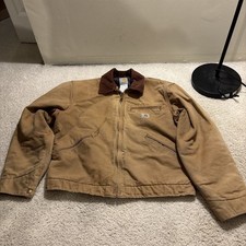 Carhartt Detroit Jacket Size 42 J01 BRN USA Blanket Lined Distressed Grunge