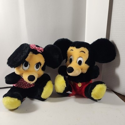 Disney Mickey Minnie Mouse Ground Nutshells Vintage Plush Toy Stuffed Animal