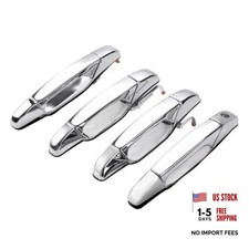 Exterior Door Handle Set Front Rear Left Right Compatible With GMC Chevy Chrome