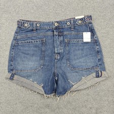 Free People We The Free Denim Shorts Womens 29 Blue Palmer Mid Rise Cutoff