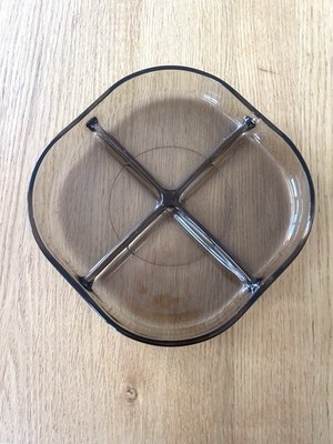 Vintage Fidenzia Vetraria Rauchglas Servierschale Hors D oeuvres