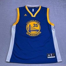 Adidas Mens Blue Golden State Warriors Kevin Durant 35 Basketball Jersey Size L