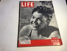 LIFE MAGAZINE.  April 16, 1951.  Ester Williams: Big Money Mermaid.  Vintage.