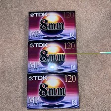 TDK 8mm 120 Minute MP Premium Camcorder Videotape New Sealed P6-120MP - 3 Tapes