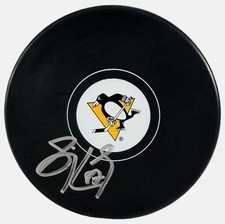 Sidney Crosby Signed Pittsburgh Penguins Logo Puck Auto Penguins Authentics COA