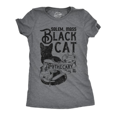 #ad #ad Womens Funny T Shirts Black Cat Apothecary Sarcastic Halloween Kitten Graphic $9.50