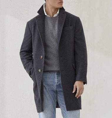 BRUNELLO CUCINELLI  Lightweight Water-Resistant Cashmere Coat  52 IT $10400+ NEW