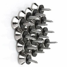 2/4/8/16 Pieces Guitar Bass Chrome Metal End Pin Strap Buttons Cushion Screws C