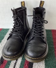 Dr. Martens 1460 J Black Leather Lace Up Zip Boots Women s Size 5 Men s Size 4
