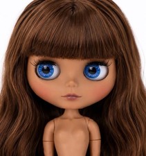 Blythe ICY Doll Tan Skin matte face brown Hair 12 inch BJD Nude