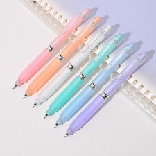 6 Pcs Retractable Gel Pens Aesthetic Black Ink 0.5mm Fine Point Quick Dry
