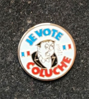 Pin's Je Vote Coluche französischer Humorist Arschloch Reste des Herzens Rest Humor