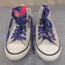 Converse Chuck Taylor All Star High Top Sneakers Gray Purple Youth Size 3