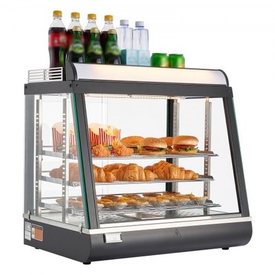 HOT/ 3-Tier Commercial Food Warmer Display,1200W Food Display Warmer w/LED Ligh