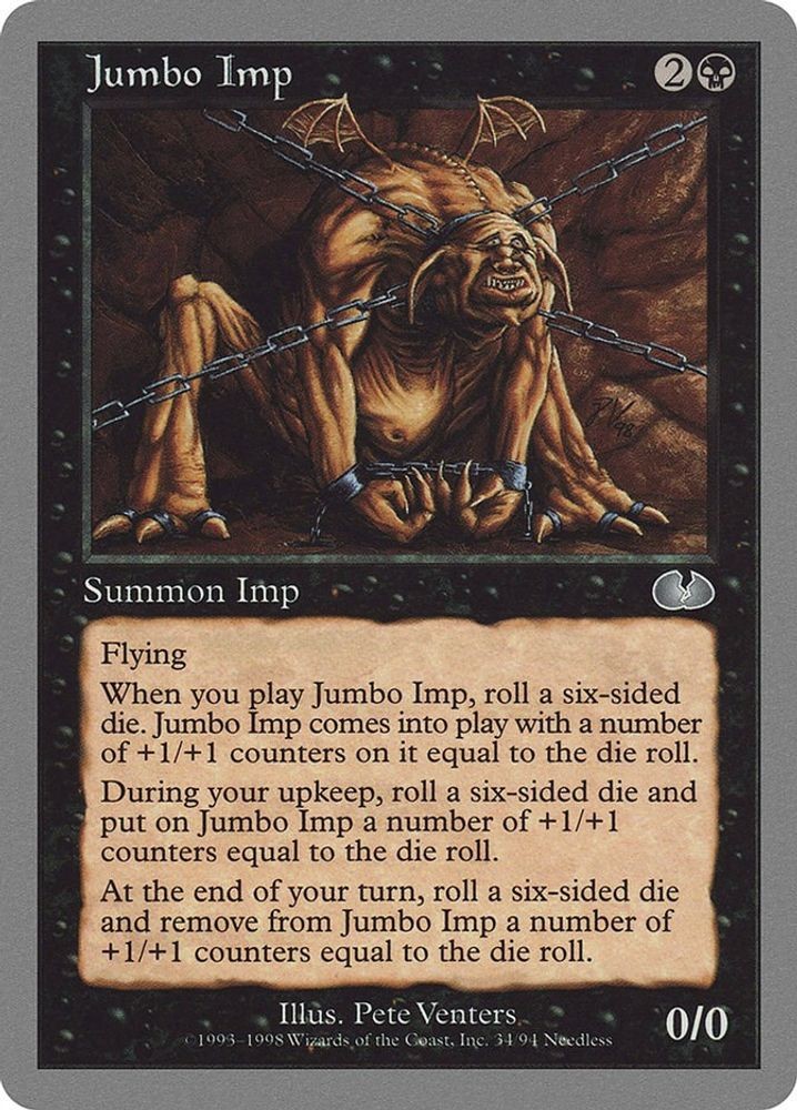 1998 Magic: The Gathering: Unglued - Jumbo Imp (#34, U, Lightly Played)