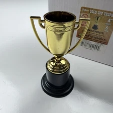 Playbees Gold Cup Trophy 4” Plastic Award Party Favor Pack of 7 NEW