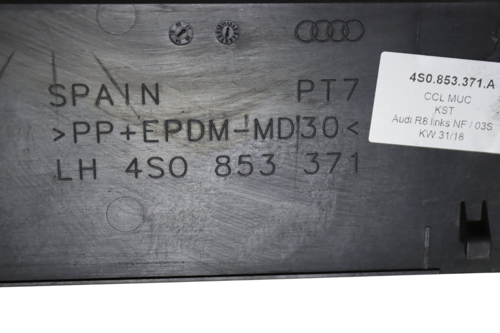 Audi R8 V10 4S Front Left & Right Interior Door Sill Trim Set 2017 - 2023 OEM