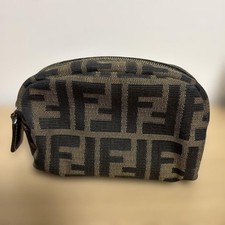 Mini marsupio FENDI modello Zucca tela pelle marrone zip vintage dal Giappone