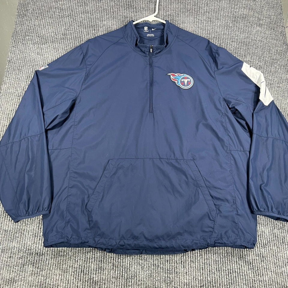 Tennessee Titans Jacket Pullover Mens 2XL XXL Blue Long Sleeve 1/4 Zip Nike NFL - Image 3 of 4