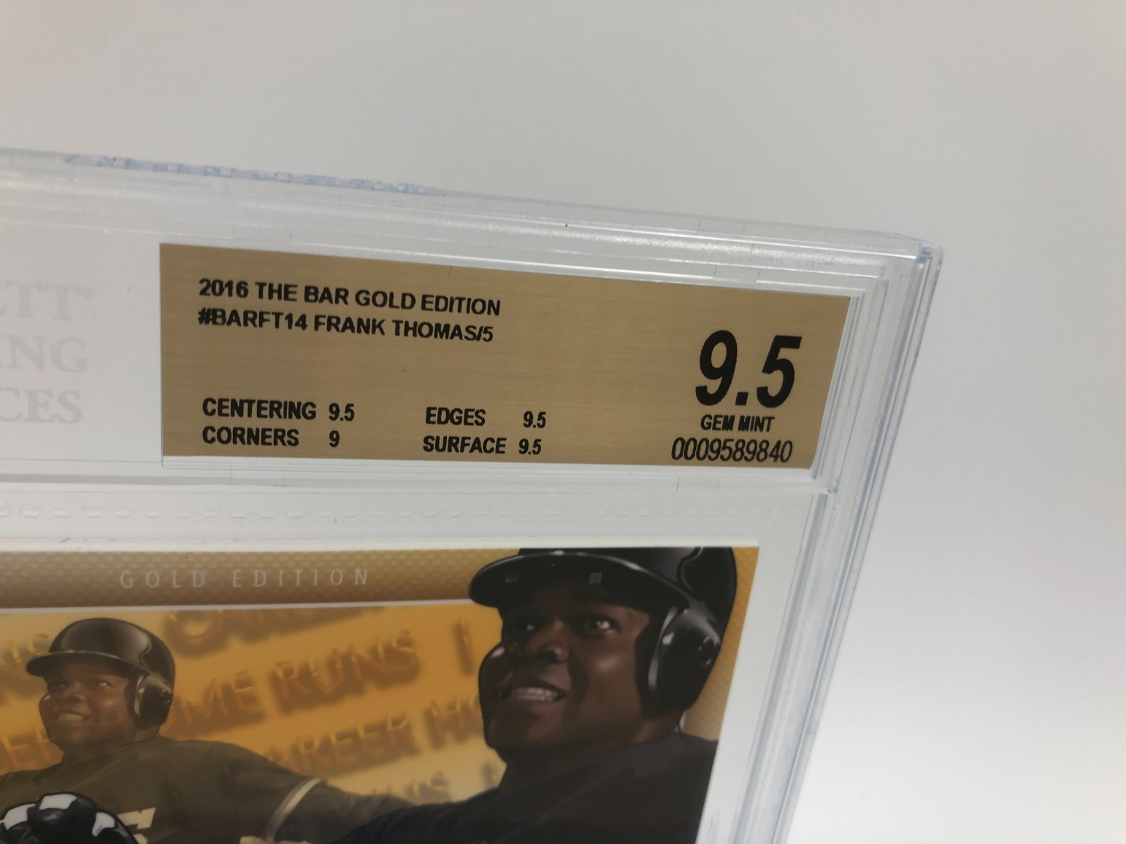 FRANK THOMAS BAT AUTO RARE/5 Card 2016 THE BAR GOLD Edition PSA BECKETT 9.5 10 view 12