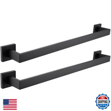 LANC 2pk 20" Matte Black SUS 304 Stainless Steel Wall Mount Towel Bars Kitchen