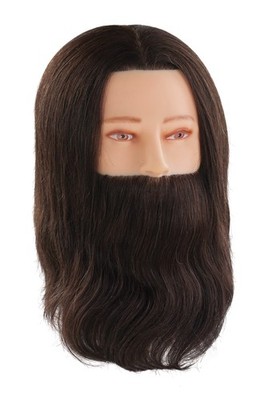 Comair Männer Übungskopf Paul m. Bart 30cm Echthaar