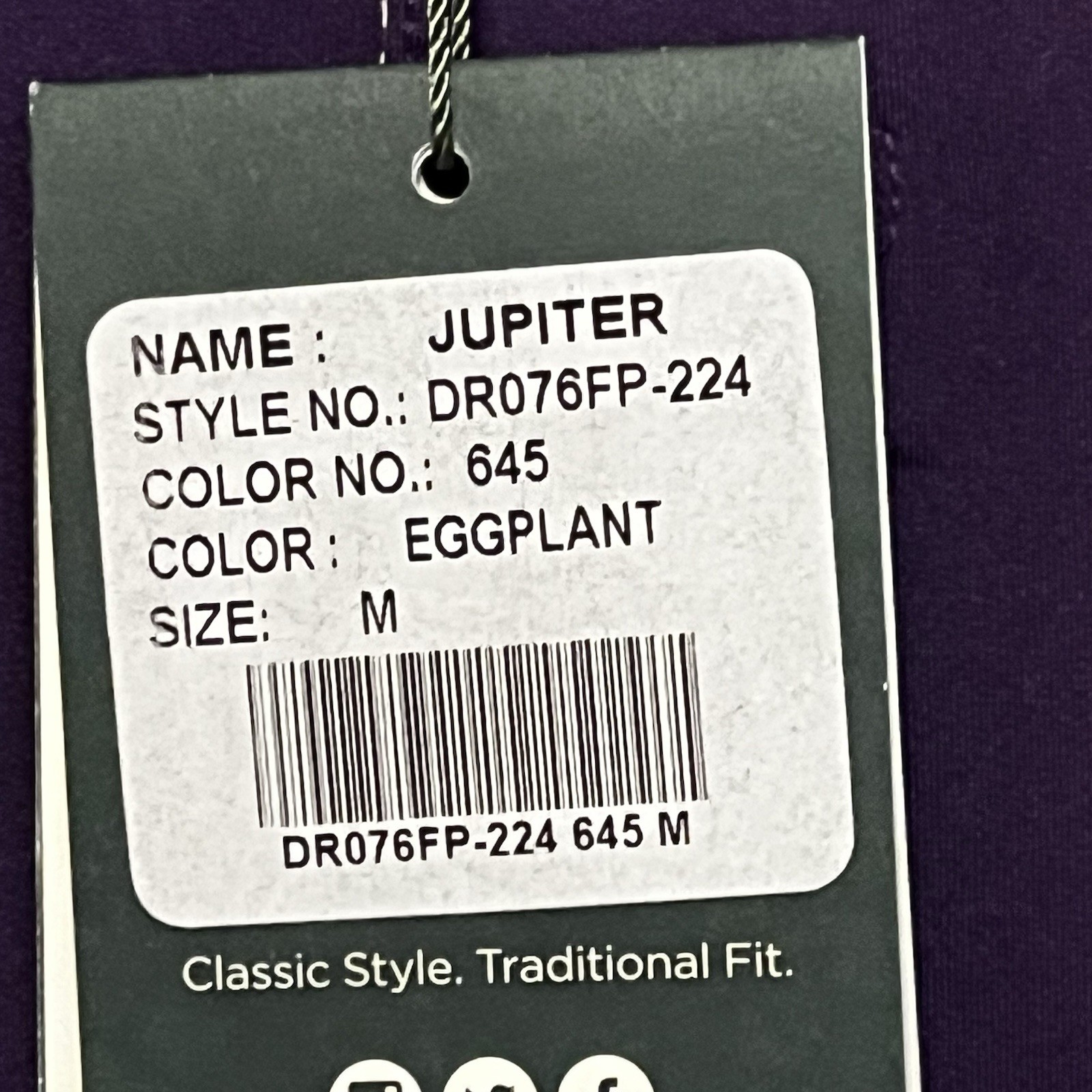 Donald Ross Men's Golf Polo Shirt, Jupiter, Medium, Classic Style, Eggplant, NWT