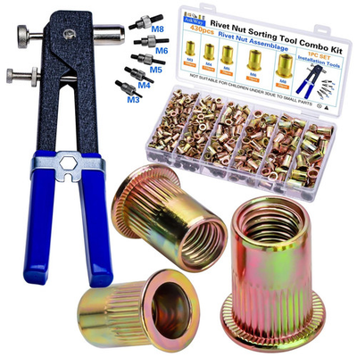 #ad ASKWAY Pressure Rivet Nut Tool Kit 430Pcs Metric Rivet Nut Combination M8 M... $44.15