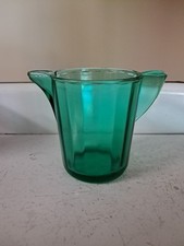 Akro Agate Vertical Band with band at top SEE! Odd Green pitcher 
