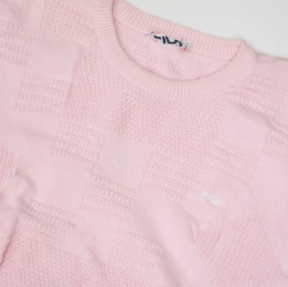 Suéter Tejido FILA Vintage Años 80 Hombre Talla 42 Rosa Hecho en Italia Foto 3 de 4
