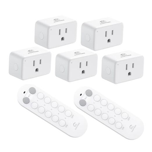  Remote Control Outlet for Seniors, Mobility-Limited Users, Wireless 5 Pack