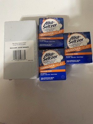 Alka-Seltzer Hangover Relief Orange Fizz Aspirin Caffeine 60 ct (3x 20ct)