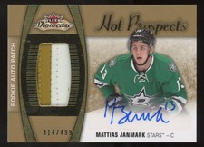 2015-16 Fleer Showcase Hot Prospects Patch Mattias Janmark RC Auto 414/499 #145