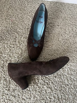 Thierry Rabotin ''The Rae'' Brown Suede Cross-Strap Pumps Size 9.5