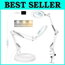 2-in-1 Stepless Dimmable Magnifying Lamp - Swivel Arm Light