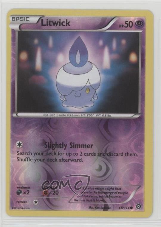 Litwick Reverse Foil Pokémon XY Steam Siege #48