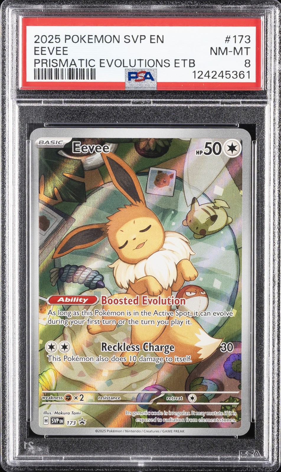 2025 POKEMON SVP EN-SV BLACK STAR PROMO #173 EEVEE PSA 8