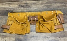Mcguire Nicholas 12pkt Leather Tool Work Belt Carpenters Apron Adjust 33" to 50"