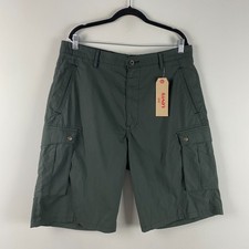 Levis Snap Cargo Shorts Size 36 Gray 11" Inseam Cotton Utility Relaxed Fit