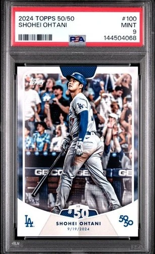 Shohei Ohtani - 2024 Topps 50/50 Home Run #50 LA Dodgers Card #100 PSA 9 MINT