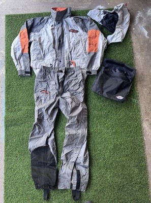 Full Set Harley Davidson Motorcycle Biker Rain Gear Jacket Hood Pants Size Med