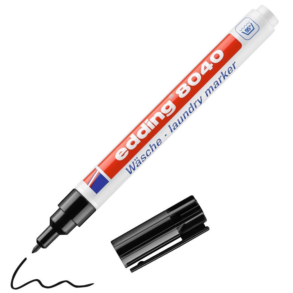 Edding 8040 laundry marker - black - 1 pen - round nib 1 mm - textile marker for 3290₽