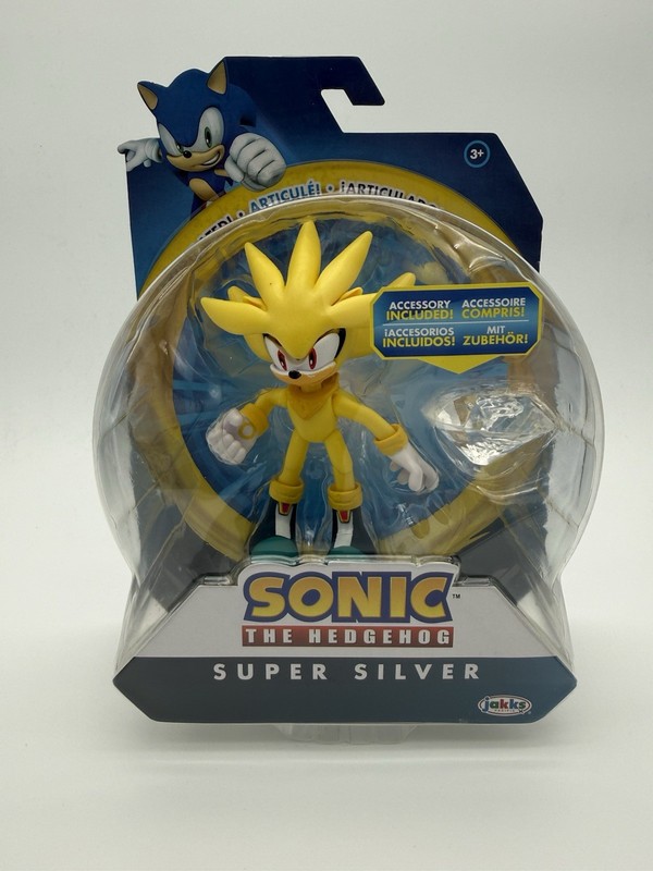 Super Silver Sonic 4” Figure Jakks Pacific Articulated New Sealed Rare