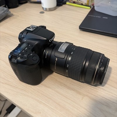 Canon EOS 70D 20.2MP Digital SLR Camera - Black and 2 lenses 