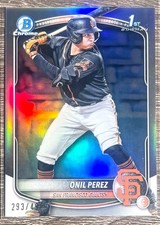 2025 Bowman Onil Perez 1st Bowman Refractor 193/499 San Francisco Giants
