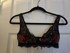 Victoria's Secret Muy Sexy Seducción Rojo/Negro Encaje Sujetador Eslinga Corsé S -RARO