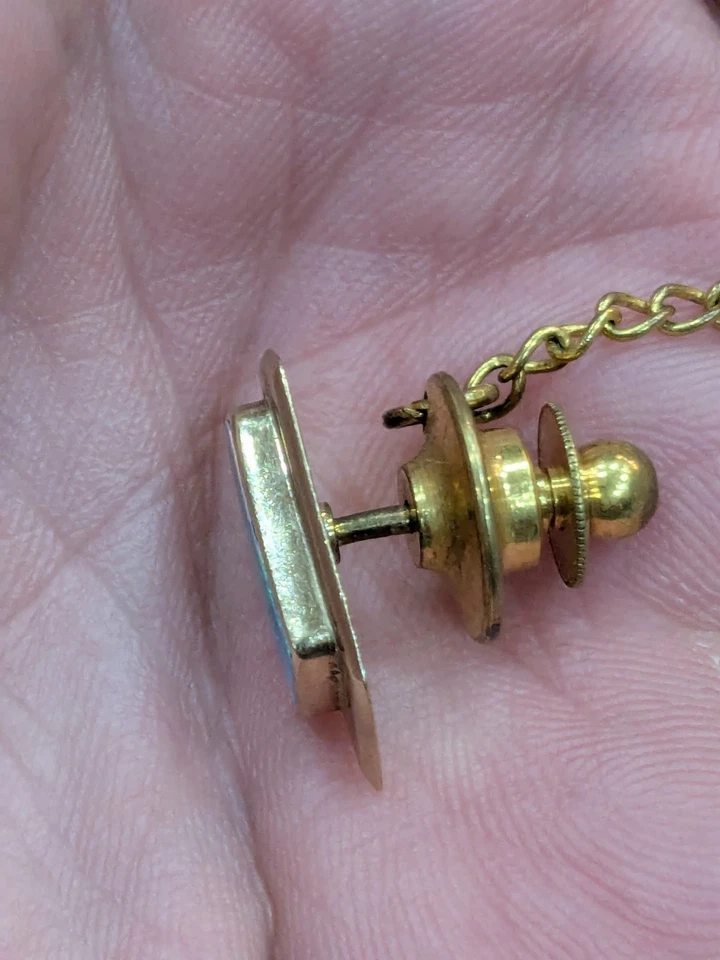 Винтажный галстук из желтого золота 1,31 г 9 карат с опалом!!! - Изображение 3 из 4