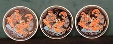 Three Hand Made Tile Coasters "Achilles Tending Wound of Patroclos" by Niarchos